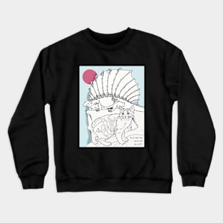 Dinosaur Cat Color Your Own Shirt Coloring Book Collage Brave And Soft Y2K Design Crewneck Sweatshirt